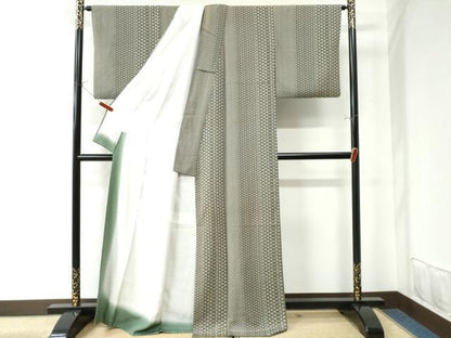 平和屋着物●上質な小紋　立波間道　正絹　逸品　CAAU3075yc