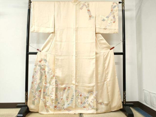平和屋着物●訪問着 駒刺繍 鬘帯宝尽くし吉祥花唐草文 金彩 正絹 逸品 CAAU3076yc