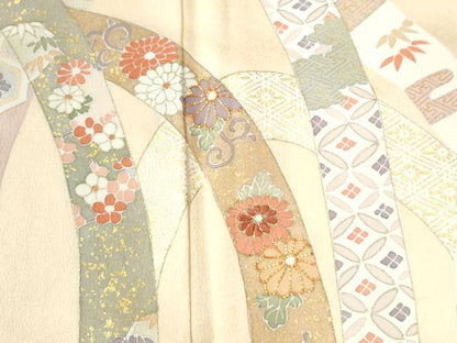 平和屋着物●訪問着 駒刺繍 鬘帯宝尽くし吉祥花唐草文 金彩 正絹 逸品 CAAU3076yc