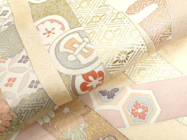 平和屋着物●訪問着 駒刺繍 鬘帯宝尽くし吉祥花唐草文 金彩 正絹 逸品 CAAU3076yc