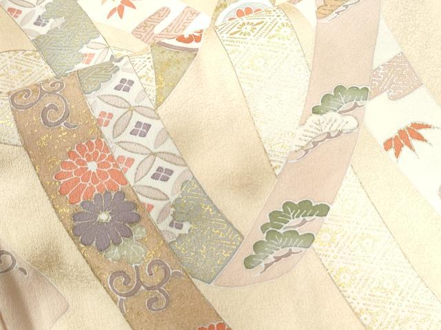 平和屋着物●訪問着 駒刺繍 鬘帯宝尽くし吉祥花唐草文 金彩 正絹 逸品 CAAU3076yc