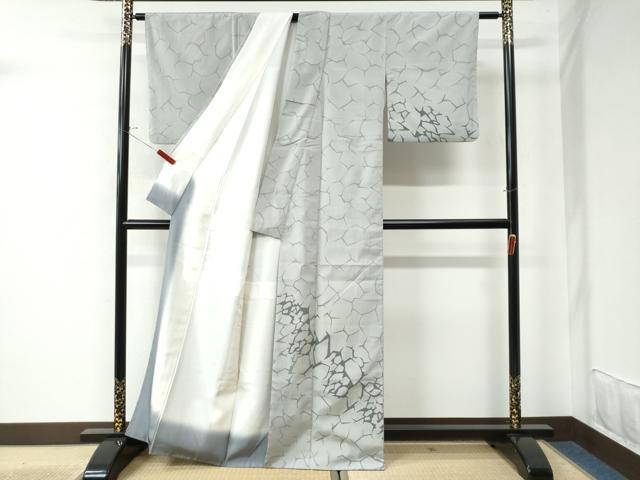 平和屋着物●訪問着 幾何学文様 鬼しぼ縮緬 正絹 逸品 CAAU3087yc
