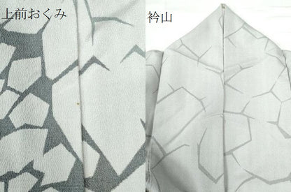 平和屋着物●訪問着 幾何学文様 鬼しぼ縮緬 正絹 逸品 CAAU3087yc