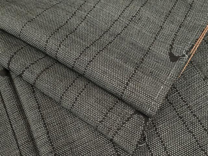 平和屋着物●上質な紬　よろけ縞　黒地　正絹　逸品　未使用　CAAU3090yc