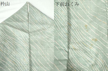 平和屋着物●上質な小紋 紬地 よろけ縞 正絹 逸品 CAAU3092yc