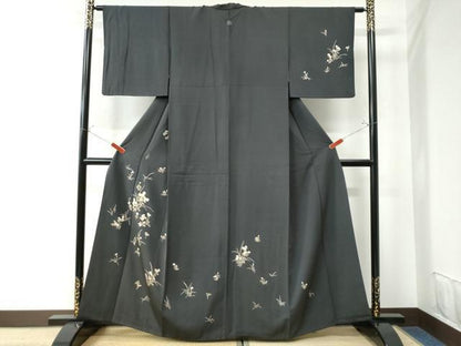 平和屋着物●訪問着 草花文 金彩 正絹 逸品 CAAU3093yc