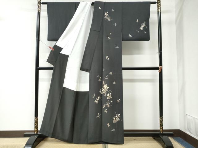 平和屋着物●訪問着 草花文 金彩 正絹 逸品 CAAU3093yc