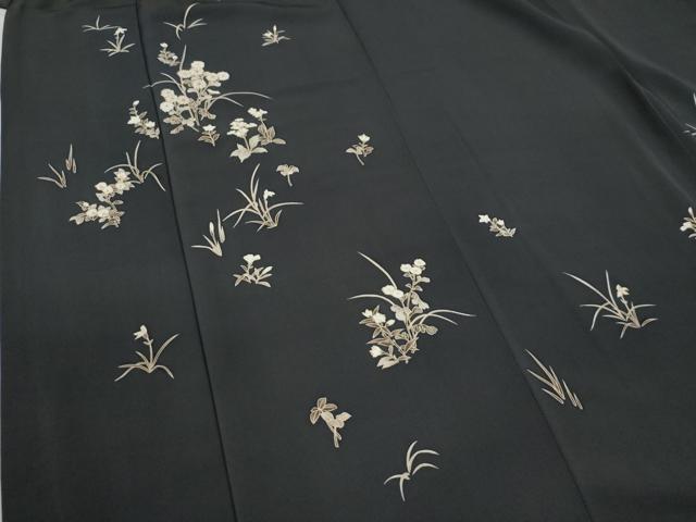 平和屋着物●訪問着 草花文 金彩 正絹 逸品 CAAU3093yc