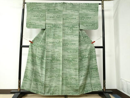 平和屋着物●江戸小紋 作家物 エ霞吉祥花唐草文 三越扱い 正絹 逸品 CAAU3113yc