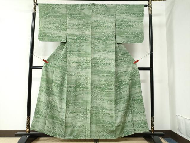 平和屋着物●江戸小紋 作家物 エ霞吉祥花唐草文 三越扱い 正絹 逸品 CAAU3113yc