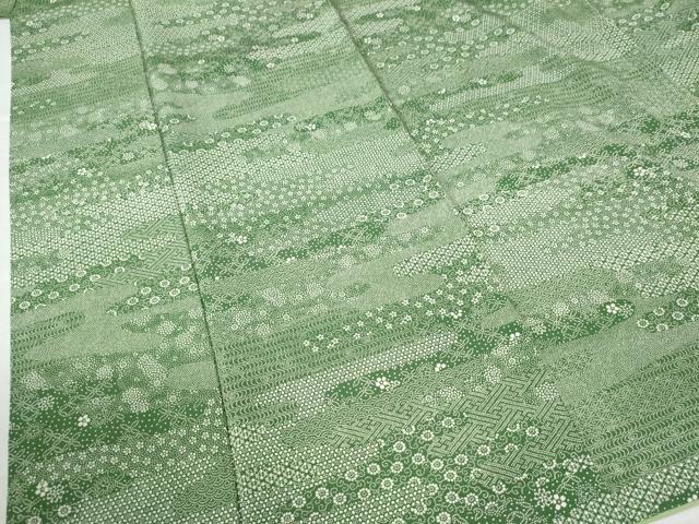 平和屋着物●江戸小紋 作家物 エ霞吉祥花唐草文 三越扱い 正絹 逸品 CAAU3113yc