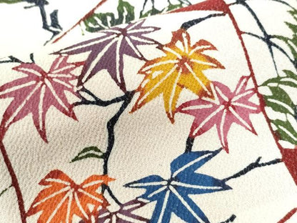 平和屋着物●上質な小紋　紅型　亀甲枝花文　鬼しぼ縮緬　正絹　逸品　CAAU3122yc