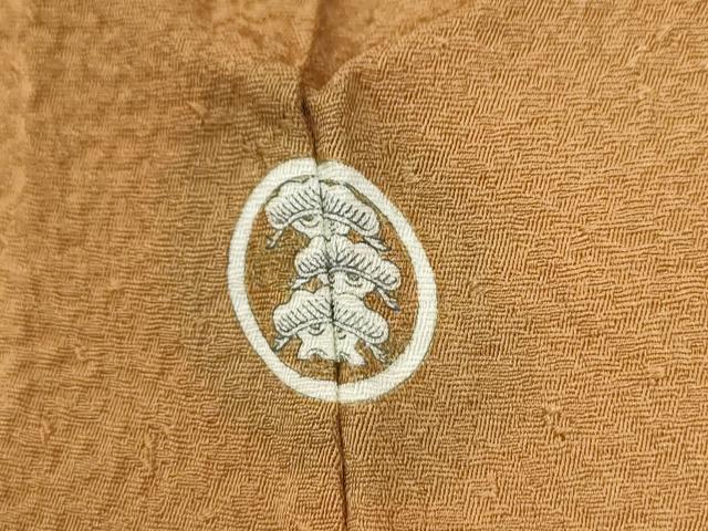平和屋着物●上質な色無地 紋意匠 小麦色 正絹 逸品 未使用 CAAU3129yc
