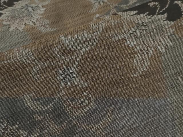 平和屋着物●本場大島紬 更紗花唐草文 正絹 逸品 CAAU3130yc