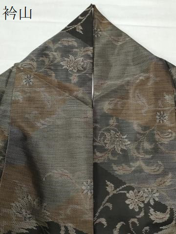 平和屋着物●本場大島紬 更紗花唐草文 正絹 逸品 CAAU3130yc