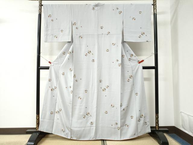 平和屋着物●上質な小紋　草花丸文　金彩　正絹　逸品　CAAU3138yc