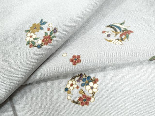 平和屋着物●上質な小紋　草花丸文　金彩　正絹　逸品　CAAU3138yc