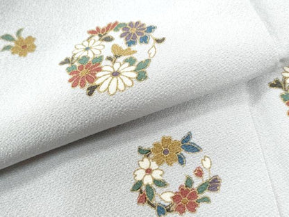 平和屋着物●上質な小紋　草花丸文　金彩　正絹　逸品　CAAU3138yc
