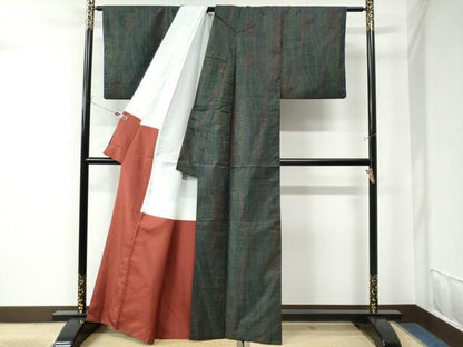 平和屋着物●本場大島紬 7マルキ 枝垂れ花文 正絹 逸品 CAAU3154yc
