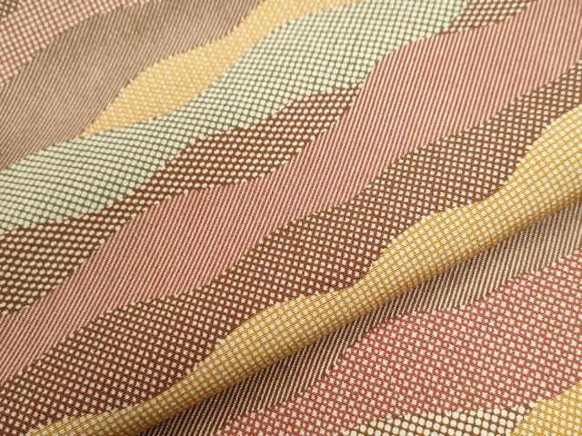 平和屋着物●江戸小紋 よろけ縞 正絹 逸品 CAAU3177yc