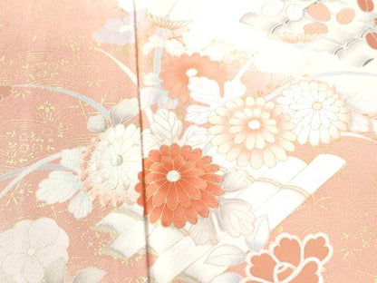 平和屋着物●訪問着 刺繍 花筏文 暈し染め 金彩 正絹 逸品 CAAU3182yc