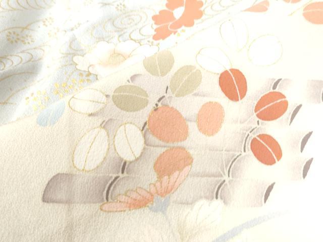 平和屋着物●訪問着 刺繍 花筏文 暈し染め 金彩 正絹 逸品 CAAU3182yc