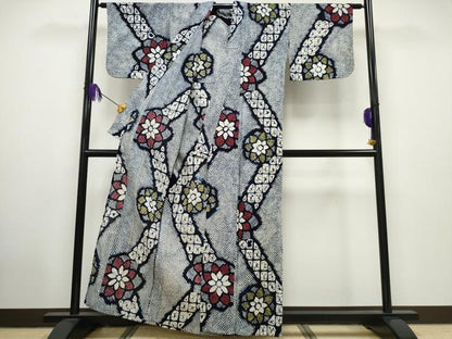 平和屋着物∴夏物 浴衣 有松鳴海絞り 吉祥花文 綿 逸品 CAAU3435ng