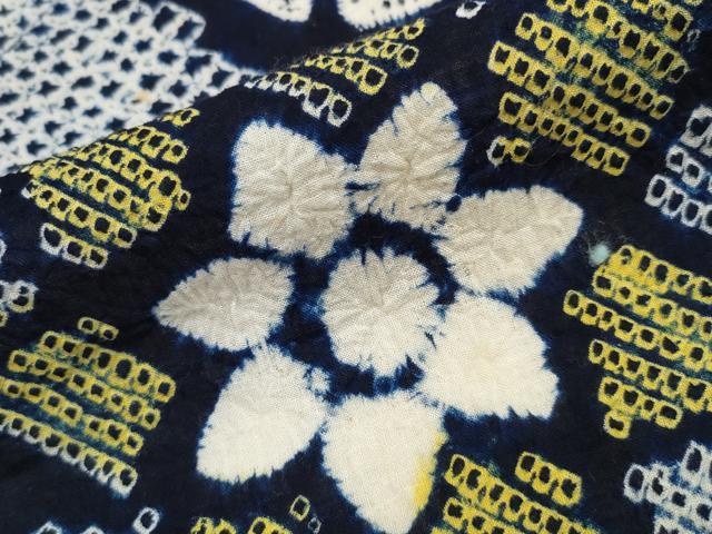 平和屋着物∴夏物 浴衣 有松鳴海絞り 吉祥花文 綿 逸品 CAAU3435ng