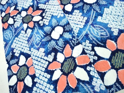 平和屋着物∴夏物　浴衣　有松鳴海絞り　枝花文　綿　逸品　CAAU3515ng