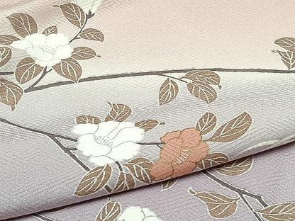平和屋着物▽訪問着　単衣　地紙花文　暈し染め　金彩　正絹　逸品　CAAU3784xi