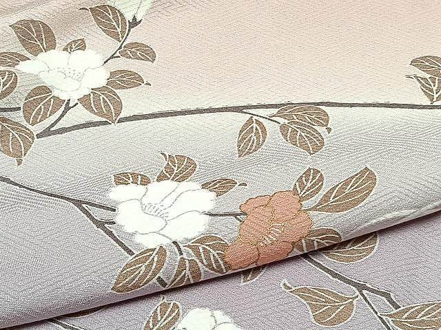 平和屋着物▽訪問着　単衣　地紙花文　暈し染め　金彩　正絹　逸品　CAAU3784xi