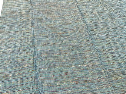 平和屋着物▽上質な紬　単衣　花織　抽象文様　正絹　逸品　CAAU3785xi