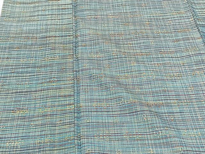平和屋着物▽上質な紬　単衣　花織　抽象文様　正絹　逸品　CAAU3785xi