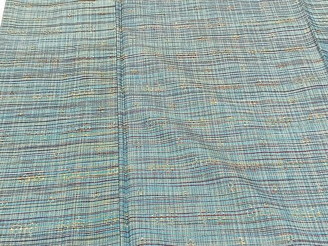 平和屋着物▽上質な紬　単衣　花織　抽象文様　正絹　逸品　CAAU3785xi