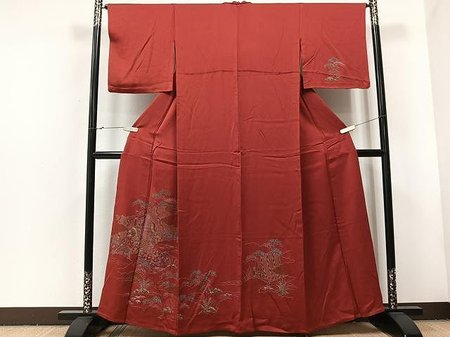 平和屋着物▽訪問着 単衣 女人風景花文 金彩 正絹 逸品 CAAU3793xi