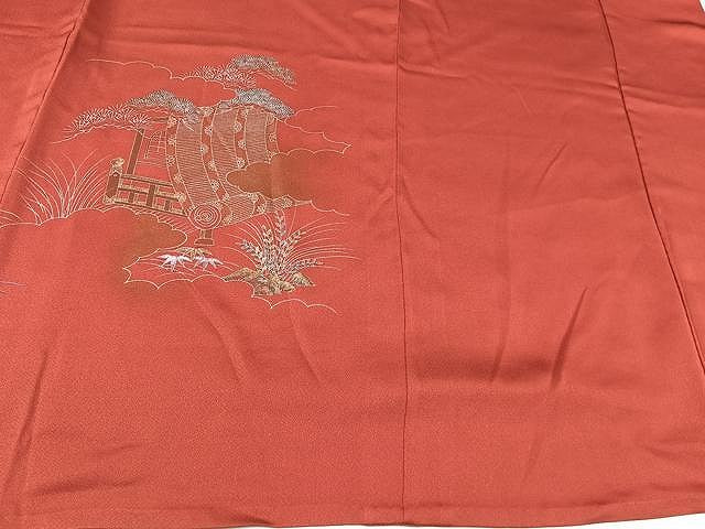 平和屋着物▽訪問着 単衣 女人風景花文 金彩 正絹 逸品 CAAU3793xi