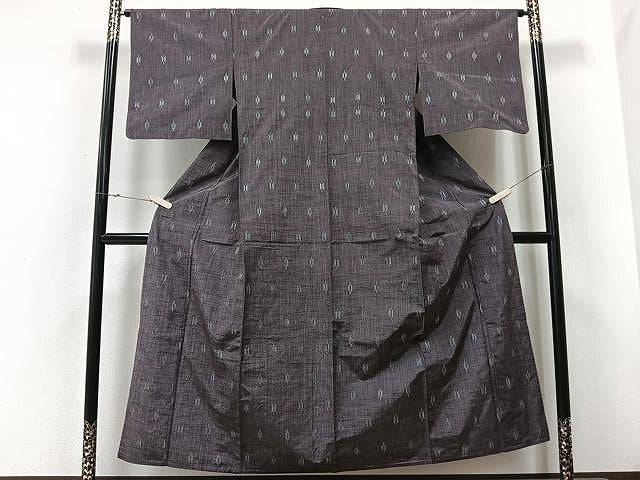 平和屋着物▽上質な紬 単衣 抽象文様 正絹 逸品 CAAU3794xi