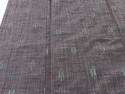 平和屋着物▽上質な紬 単衣 抽象文様 正絹 逸品 CAAU3794xi