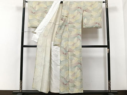 平和屋着物▽上質な小紋 単衣 舞蝶文 正絹 逸品 CAAU3795xi