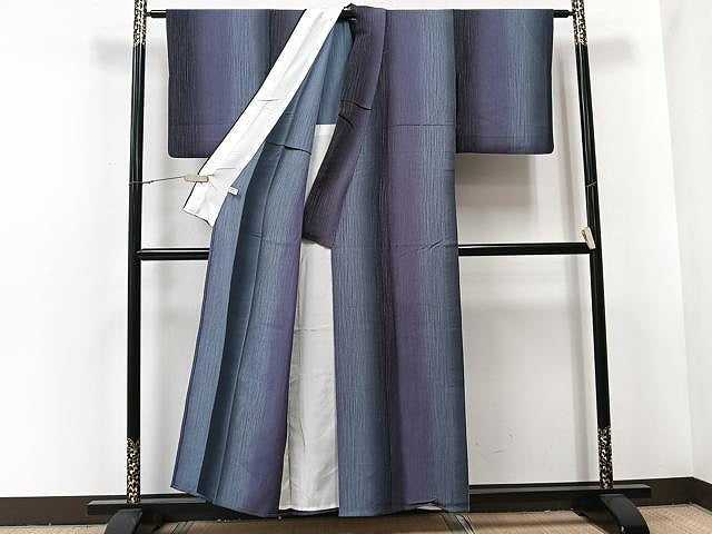 平和屋着物▽上質な小紋 単衣 間道 正絹 逸品 CAAU3797xi