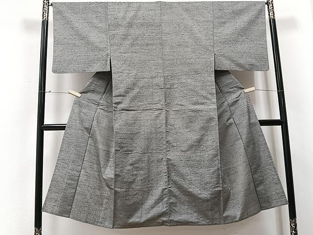 平和屋着物▽男性　紬　単衣　薄墨色　正絹　逸品　CAAU3800xi