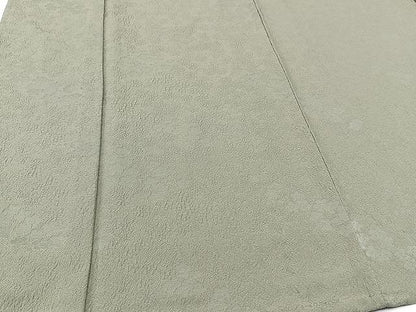 平和屋着物▽上質な色無地 単衣 草花地紋 深川鼠色 正絹 逸品 CAAU3801xi