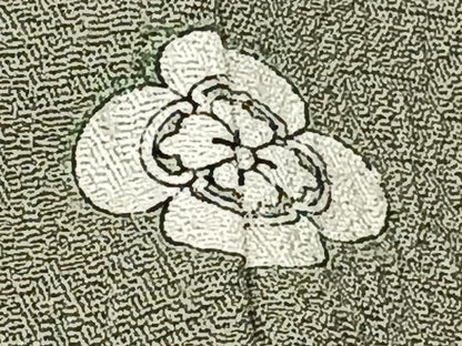 平和屋着物▽上質な色無地 単衣 草花地紋 深川鼠色 正絹 逸品 CAAU3801xi