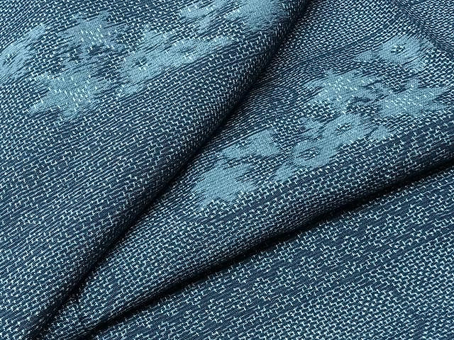 平和屋着物▽上質な紬 単衣 霞花文 正絹 逸品 CAAU3804xi