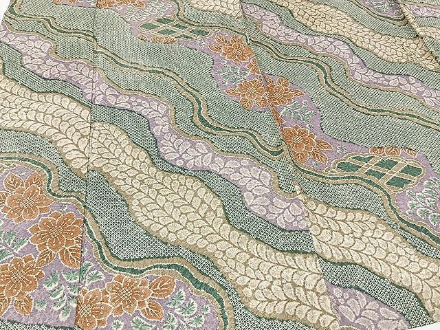 平和屋着物▽上質な小紋 単衣 道長花文 正絹 逸品 CAAU3807xi