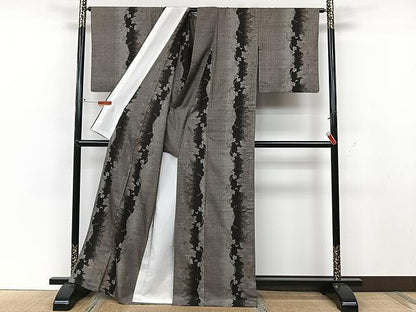 平和屋着物▽本場大島紬 単衣 ９マルキ 蔦の葉間道 正絹 逸品 CAAU3809xi