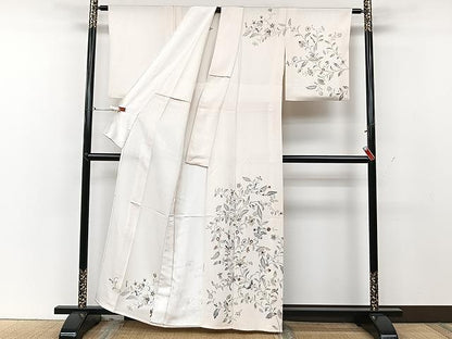 平和屋着物▽訪問着　単衣　更紗花文　正絹　逸品　CAAU3810xi