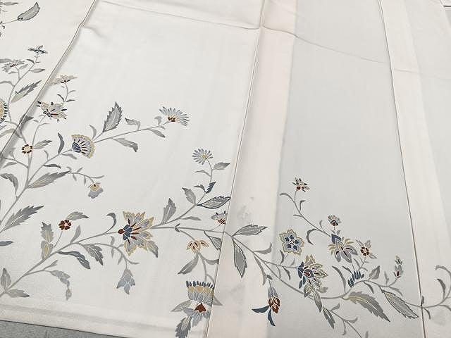 平和屋着物▽訪問着　単衣　更紗花文　正絹　逸品　CAAU3810xi