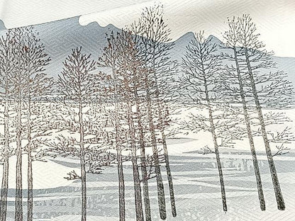 平和屋着物▽訪問着 単衣 風景樹林文 正絹 逸品 CAAU3811xi