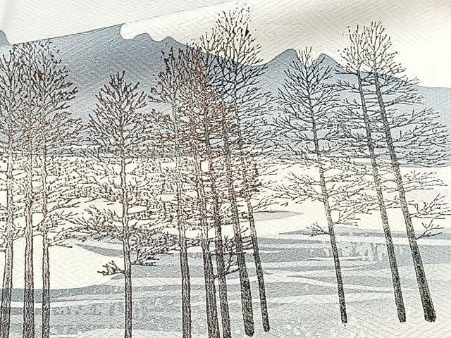 平和屋着物▽訪問着 単衣 風景樹林文 正絹 逸品 CAAU3811xi